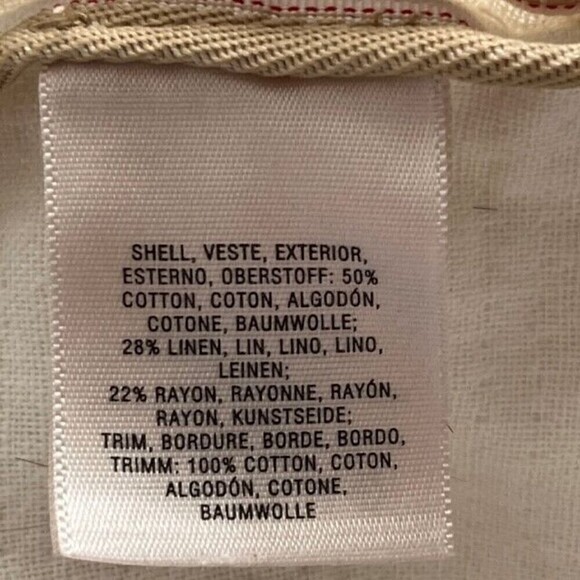 Anthropologie Elevenses Luna Frayed Linen Vest Off White Belted Size Medium - Picture 10 of 10